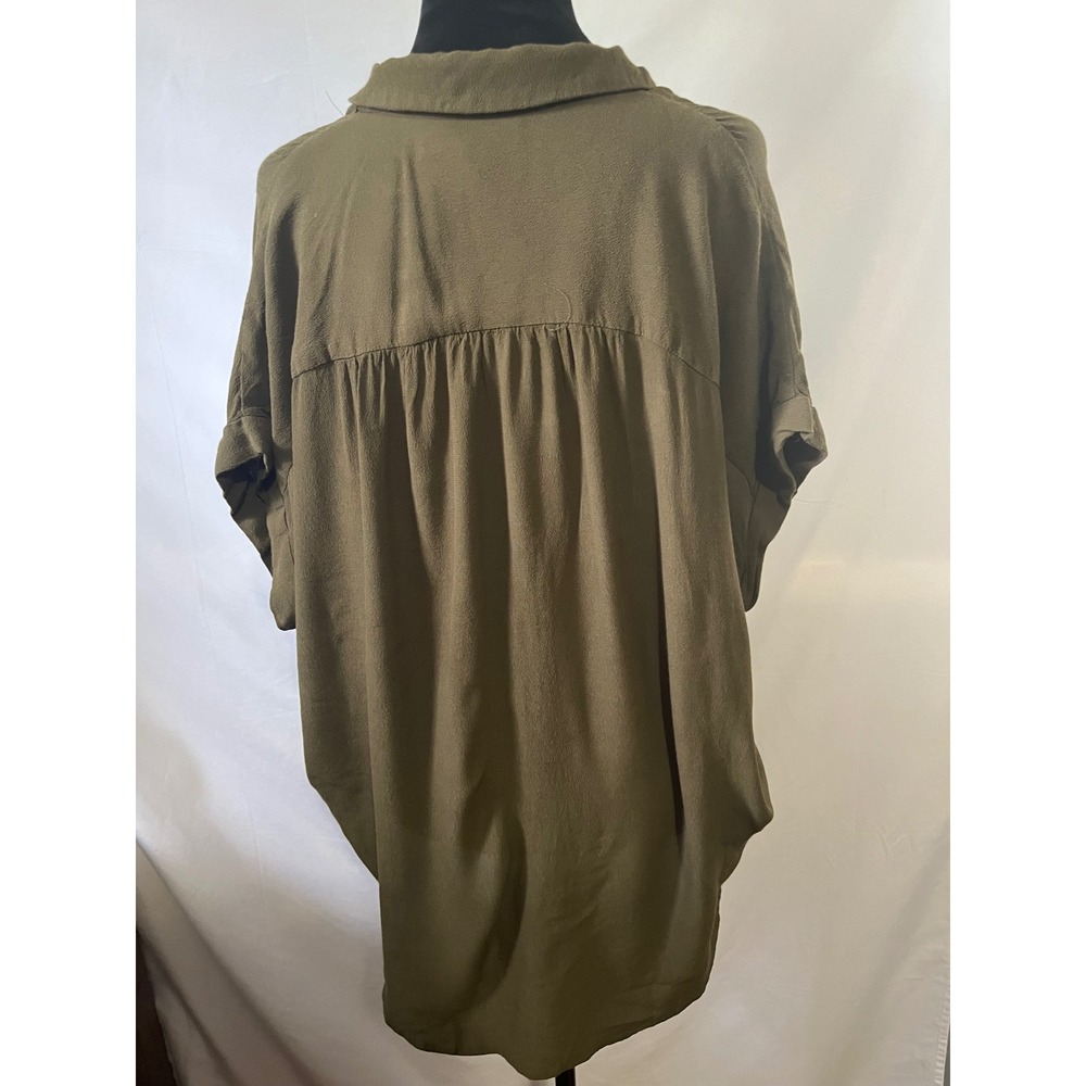 MADEWELL Central Shirt Short Sleeve Button Up Womens S Green Minimalist Blouse - Picture 5 of 5